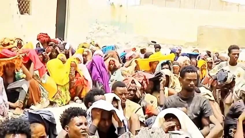 Sawir war oo la xiriira Puntland oo qabatay 320 qof oo muhaajiriin Itoobiyaan ah.